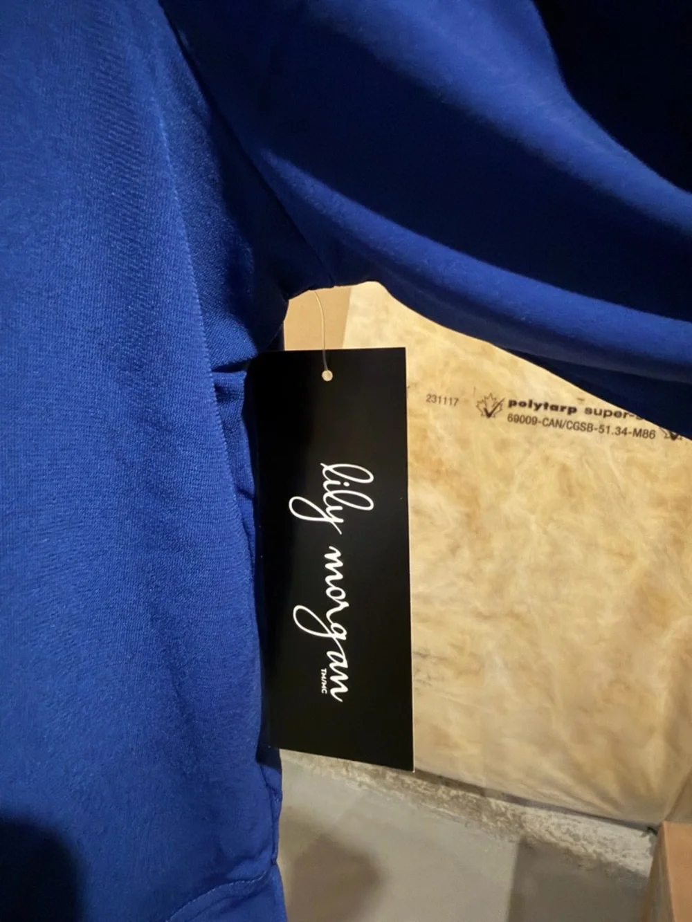 Royal Blue Ruffle Open Front Cardigan - Picture 3 of 3